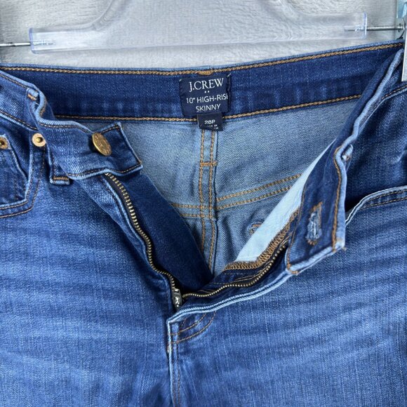 J. Crew 10" High Rise Skinny Jeans Womens Size 28P Medium Wash Denim Blue - Picture 4 of 11